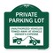Signmission Private Parking Lot Unauthorized Vehicles Towed at Owner Expense, A-DES-GW-1818-23264 A-DES-GW-1818-23264 - alternate 1